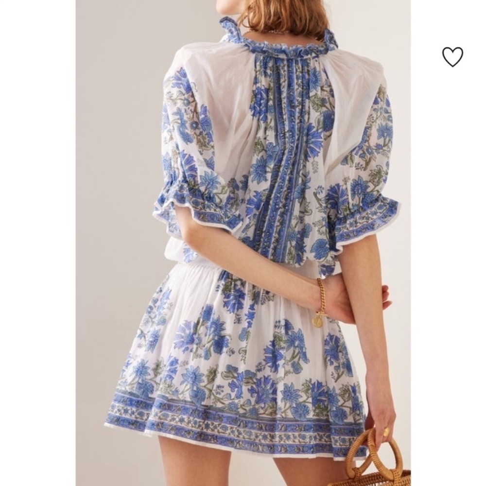 Juliet Dunn NWT Floral Mini Cotton Shirt Dress with Slip 1(4/6) - Picture 8 of 16